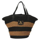 Burberry Blue Label Black Wicker Tote Bag ( )