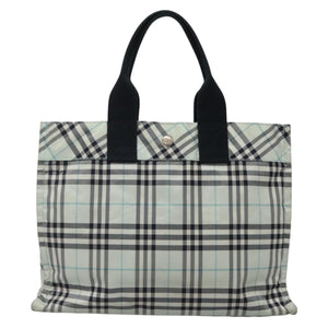Burberry Nova Check Blue Nylon Handbag ( )