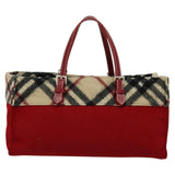 Burberry Nova Check Red Wool Handbag ( )