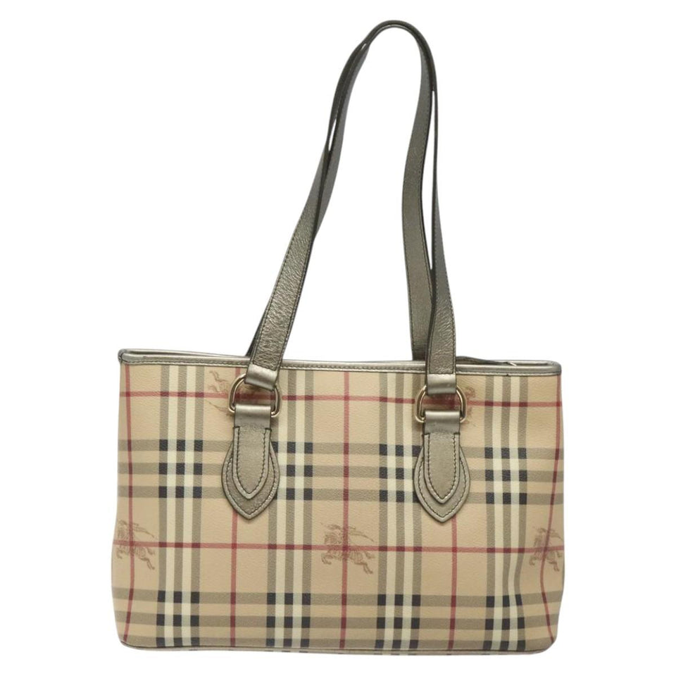 Burberry Haymarket Beige Canvas Shoulder Bag ( )