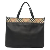 Burberry Nova Check Black Leather Handbag ( )