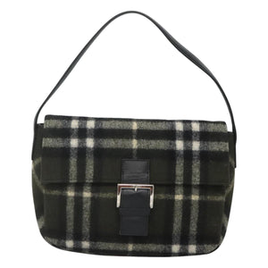 Burberry Nova Check Khaki Wool Shoulder Bag ( )
