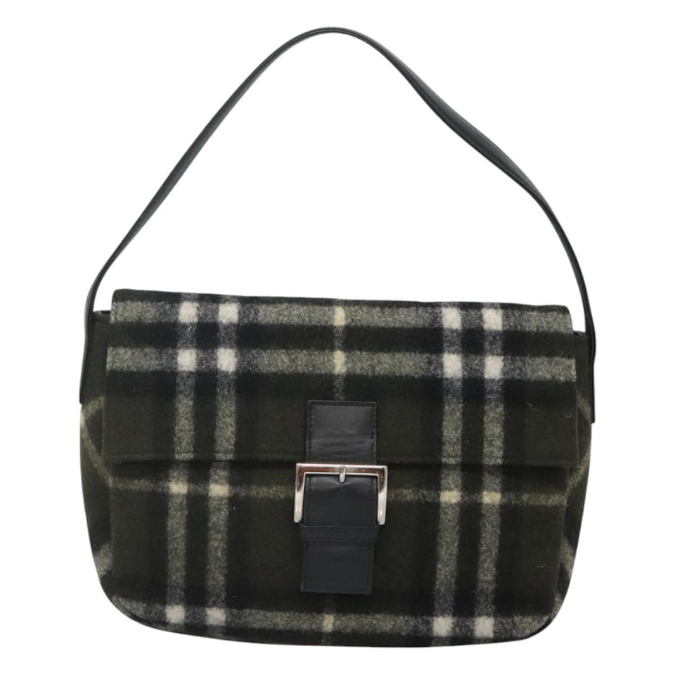 Burberry Nova Check Khaki Wool Shoulder Bag ( )