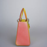 Christian Dior Lady Dior Medium Bag in Gradient Yellow and Orange Box Calf Leather