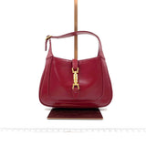 Gucci Jackie 1961 Mini Burgundy Leather Bag with Adjustable Strap