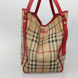 Burberry Haymarket Beige Canvas Shoulder Bag ( )
