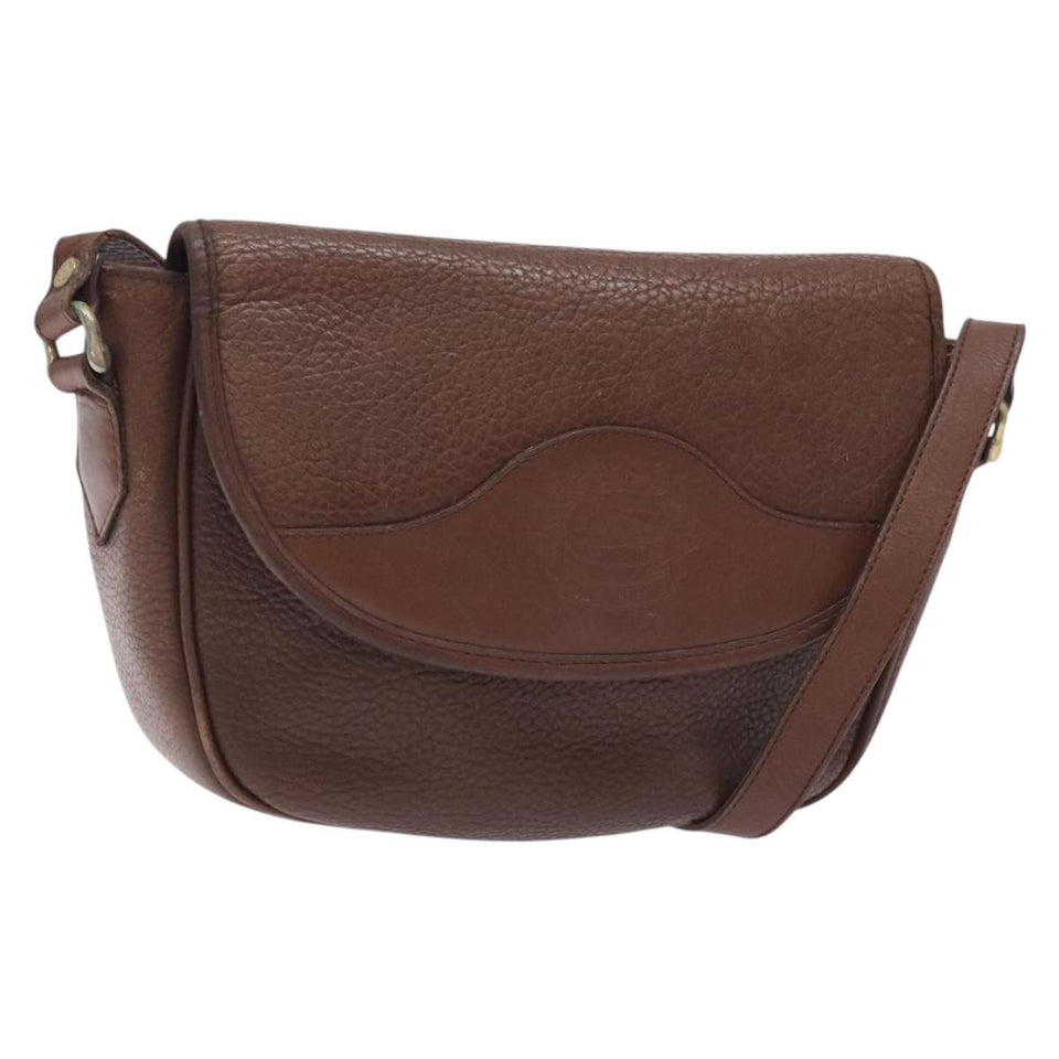 Burberry Brown,Gold Leather Shoulder Bag ( )