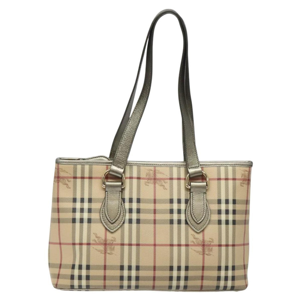 Burberry Haymarket Beige Canvas Shoulder Bag ( )