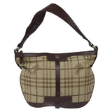 Burberry Nova Check Black Canvas Shoulder Bag ( )