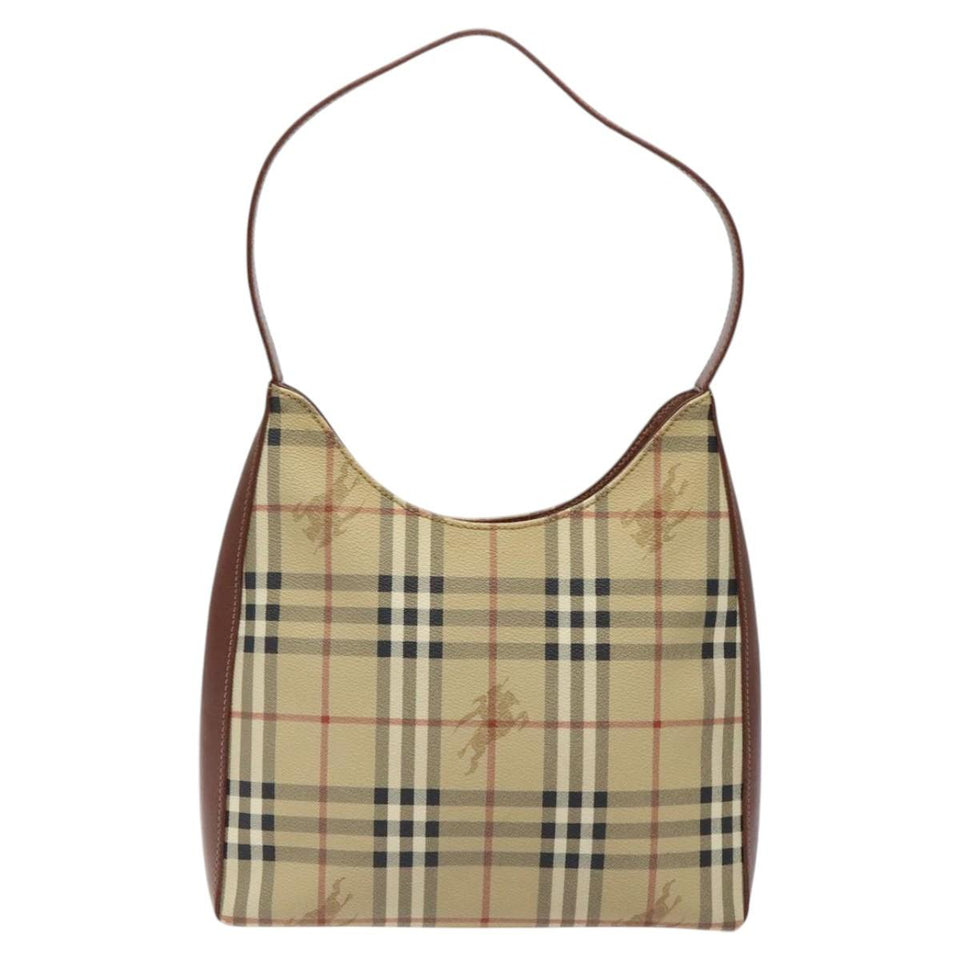Burberry Haymarket Beige Canvas Shoulder Bag ( )
