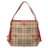Burberry Haymarket Beige Canvas Shoulder Bag ( )