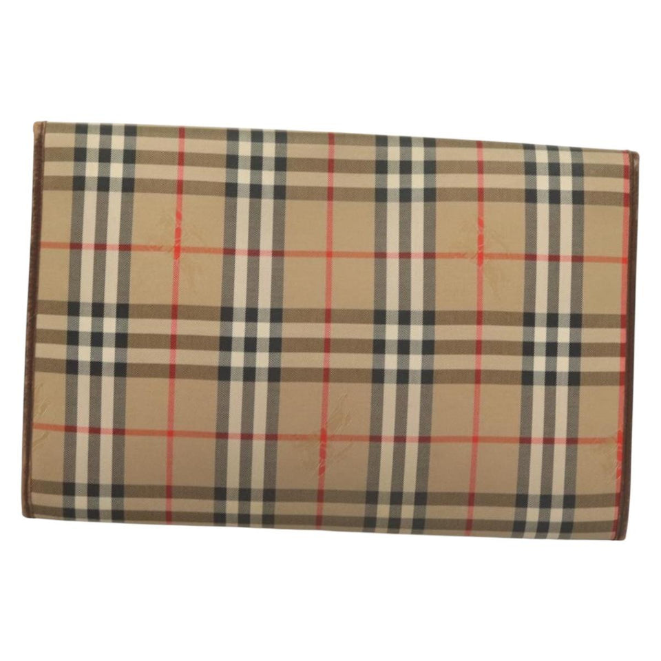Burberry Nova Check Beige Canvas Clutch Bag ( )