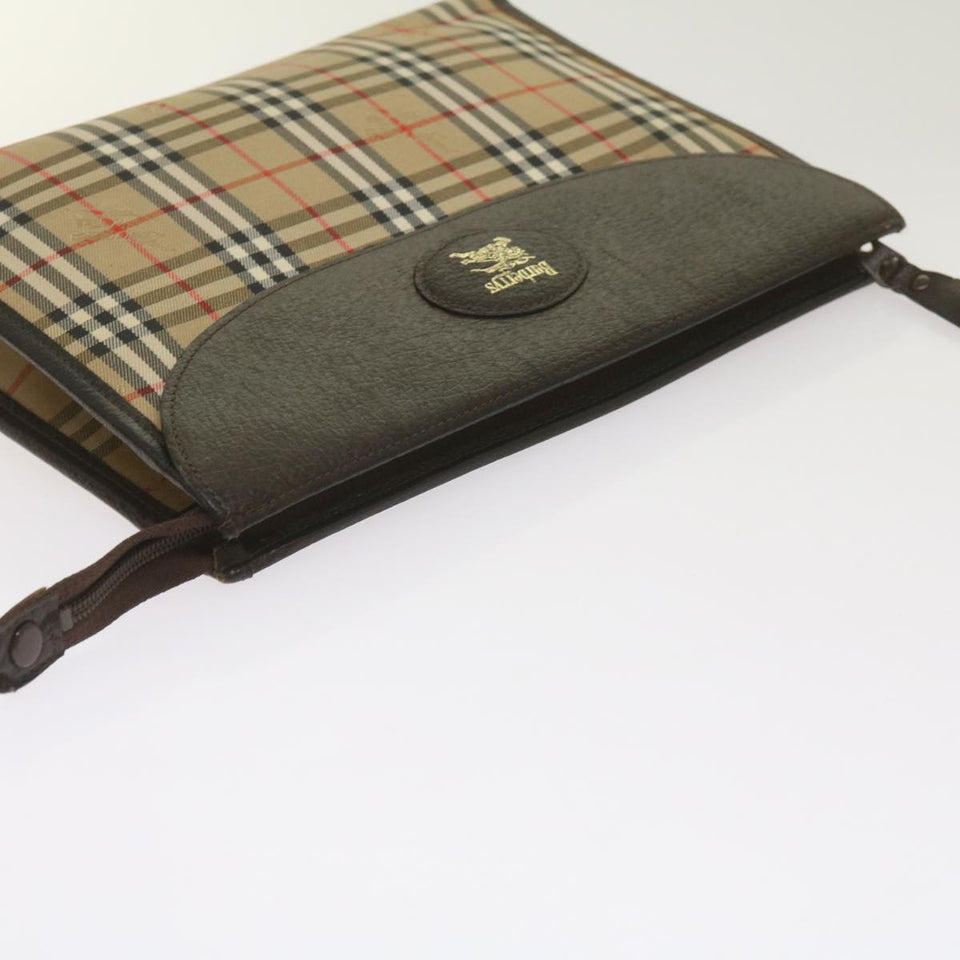 Burberry Nova Check Beige Canvas Clutch Bag ( )