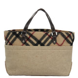 Burberry Nova Check Beige Canvas Handbag ( )