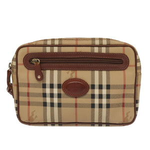 Burberry Nova Check Beige Canvas Clutch Bag ( )