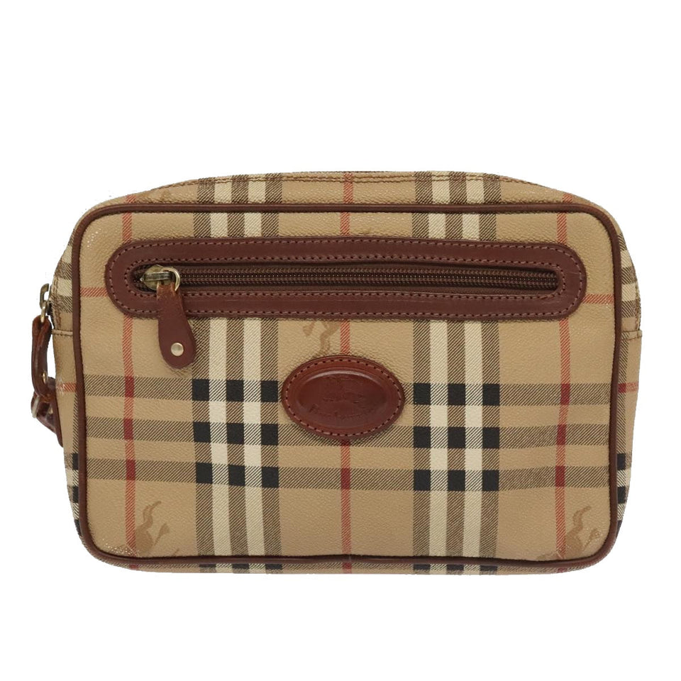 Burberry Nova Check Beige Canvas Clutch Bag ( )