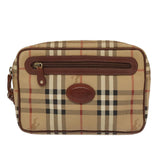 Burberry Nova Check Beige Canvas Clutch Bag ( )