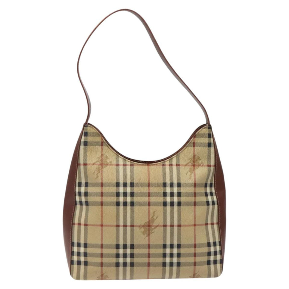 Burberry Haymarket Beige Canvas Shoulder Bag ( )