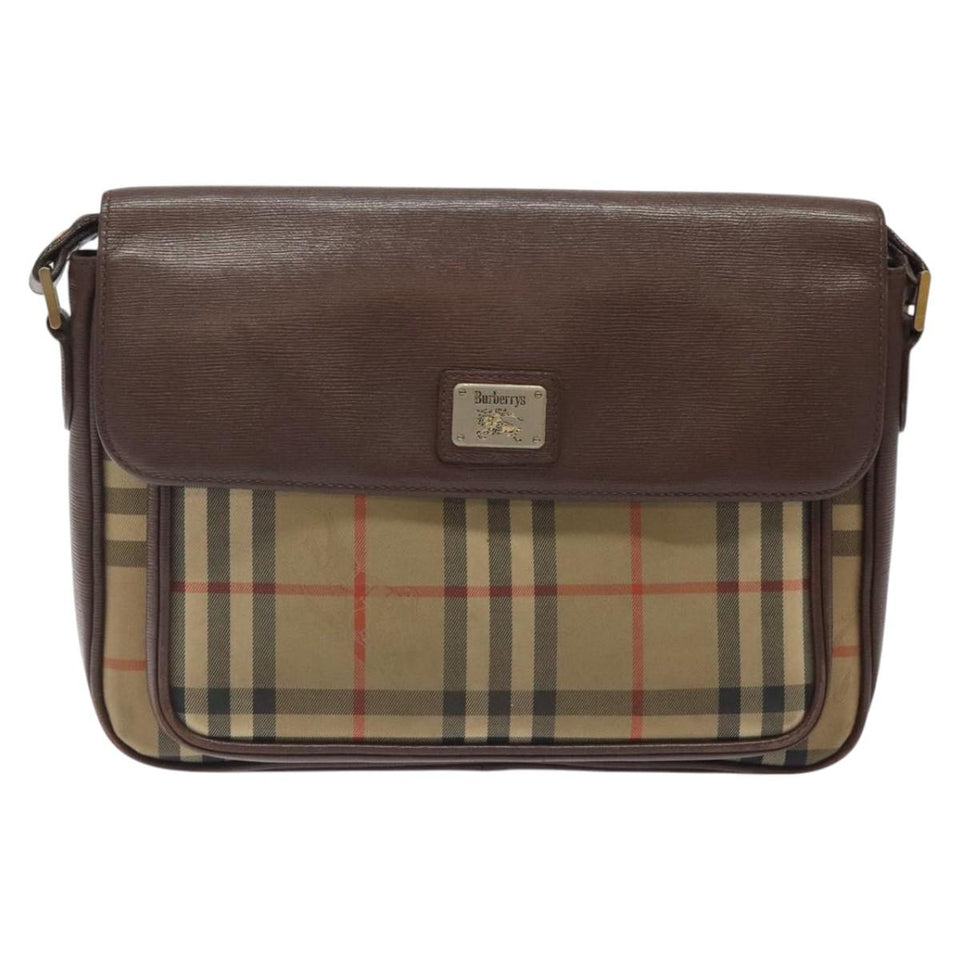 Burberry Nova Check Beige Canvas Shoulder Bag ( )