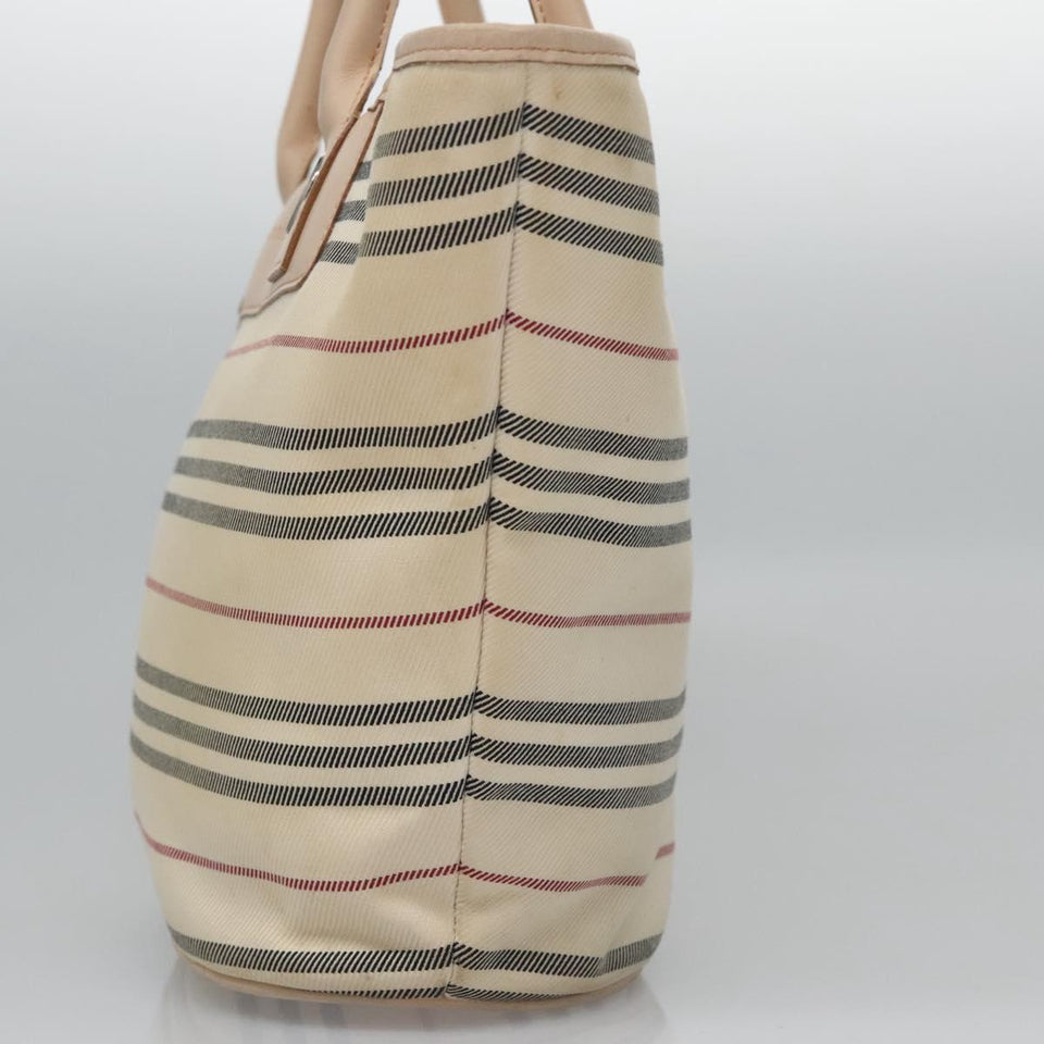 Burberry Stripe Beige Canvas Handbag ( )