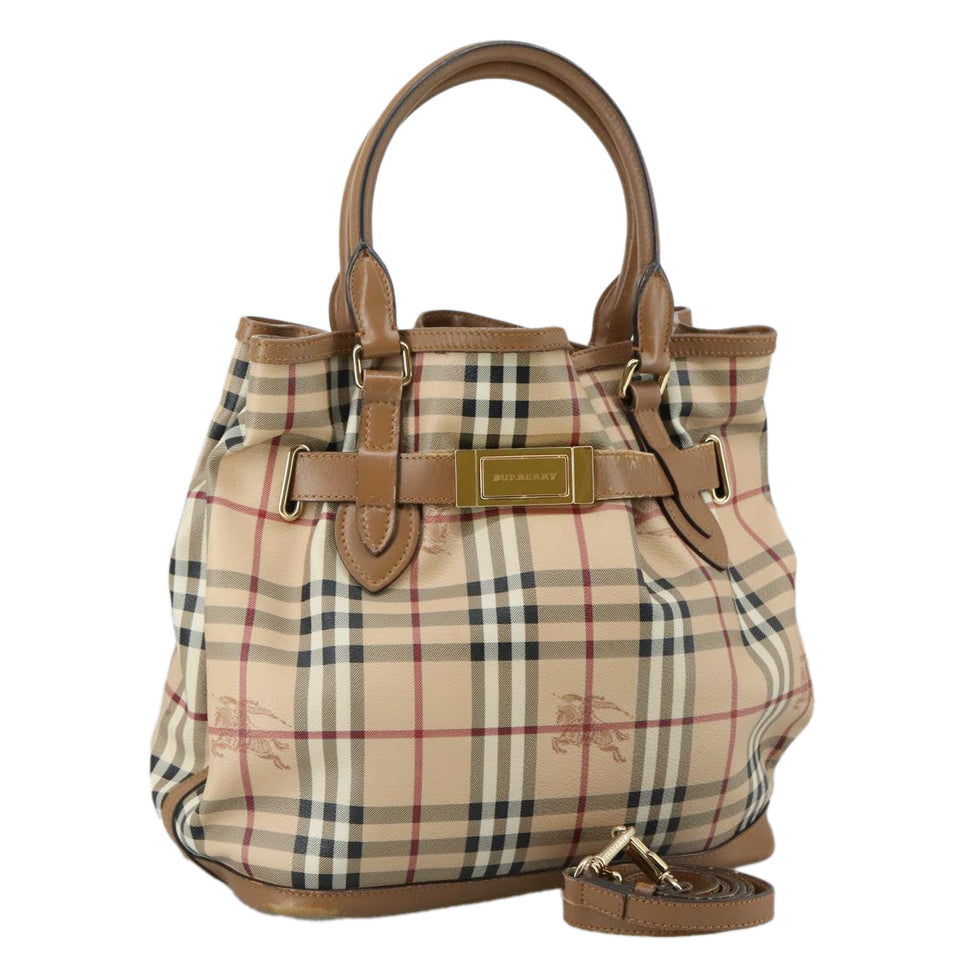 Burberry Nova Check Beige Canvas Tote Bag ( )