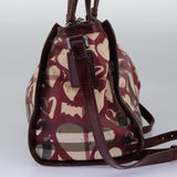 Burberry Heart Burgundy Canvas Travel Bag ( )
