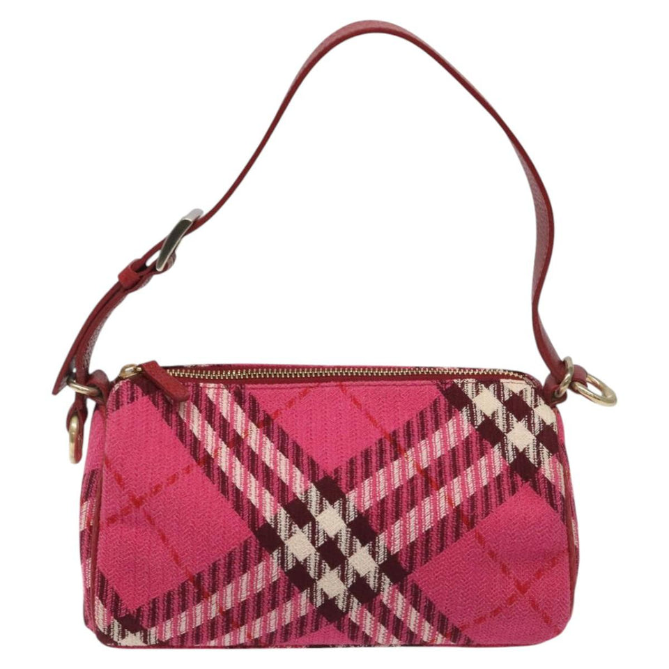 Burberry Nova Check Pink Canvas Handbag ( )