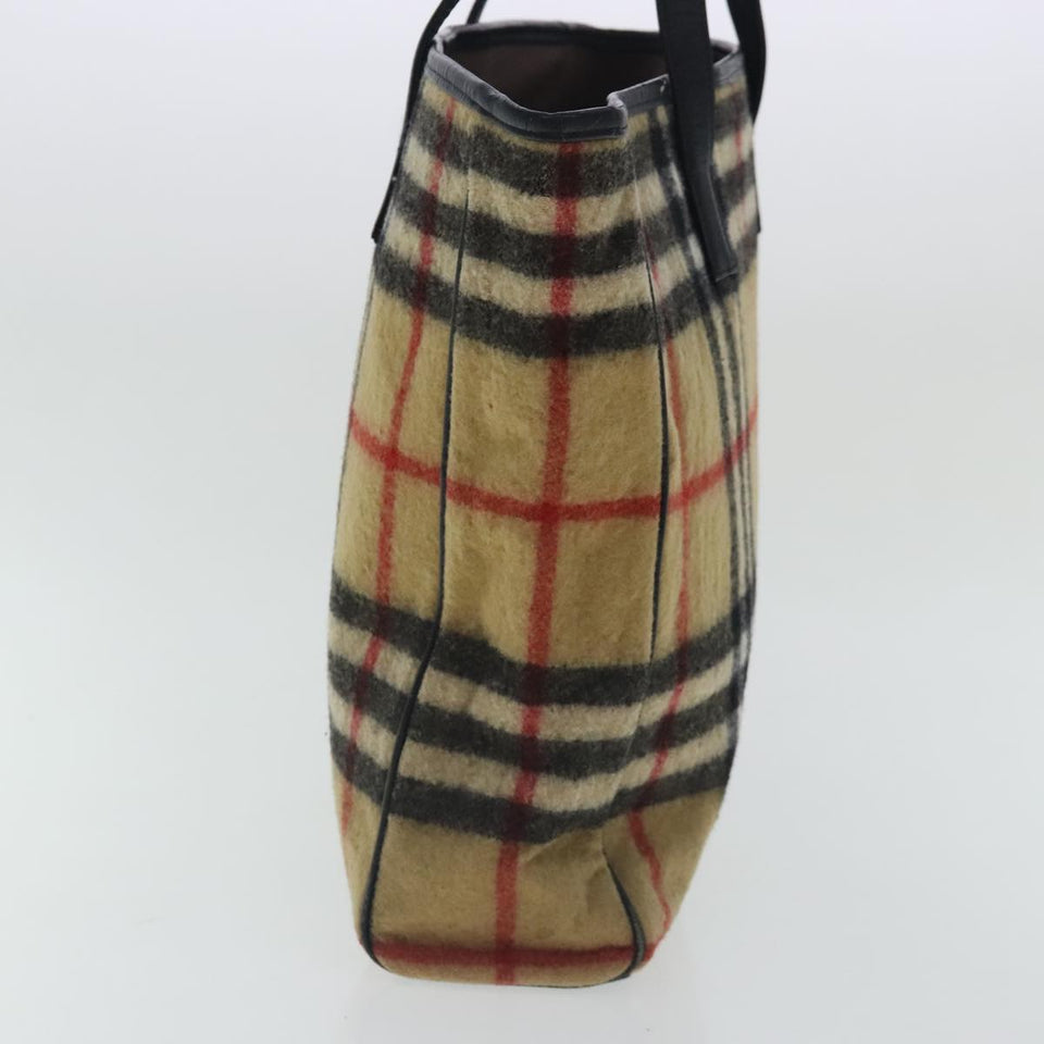 Burberry Nova Check Beige Wool Tote Bag ( )