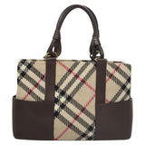 Burberry Nova Check Beige Wool Tote Bag ( )