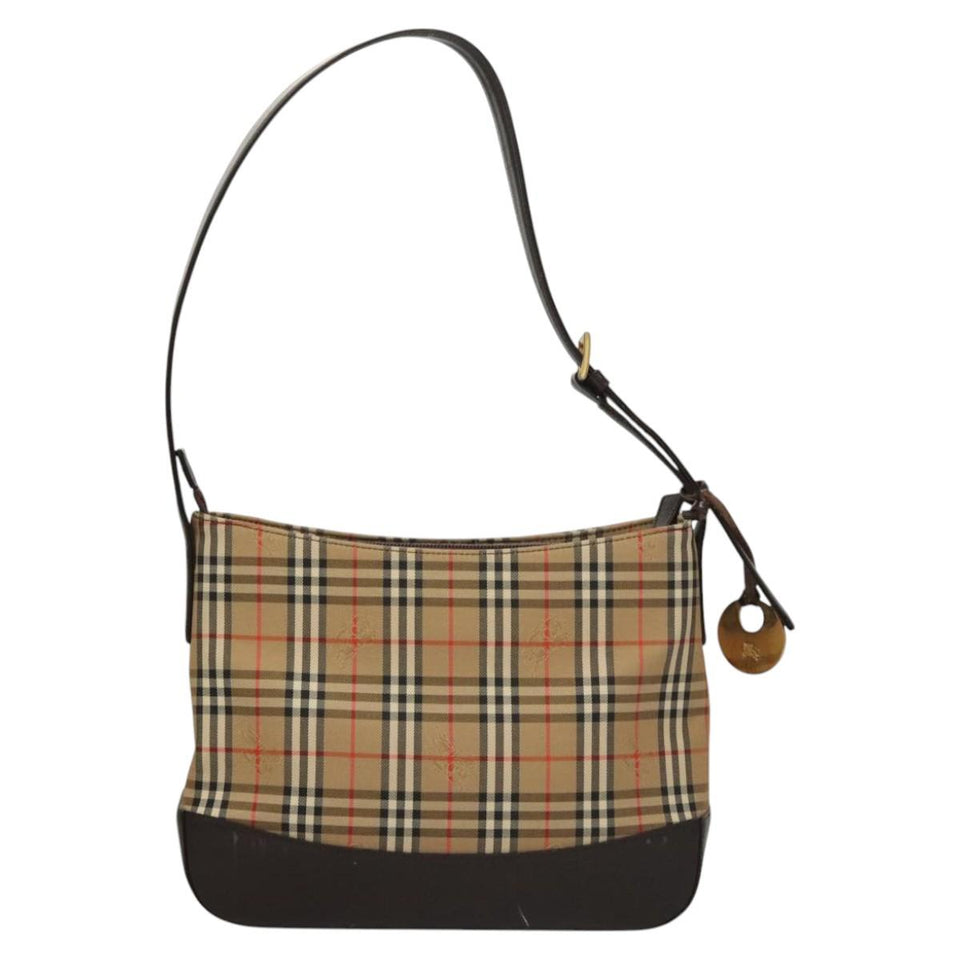 Burberry Nova Check Brown Canvas Shoulder Bag ( )