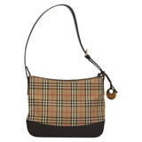 Burberry Nova Check Brown Canvas Shoulder Bag ( )