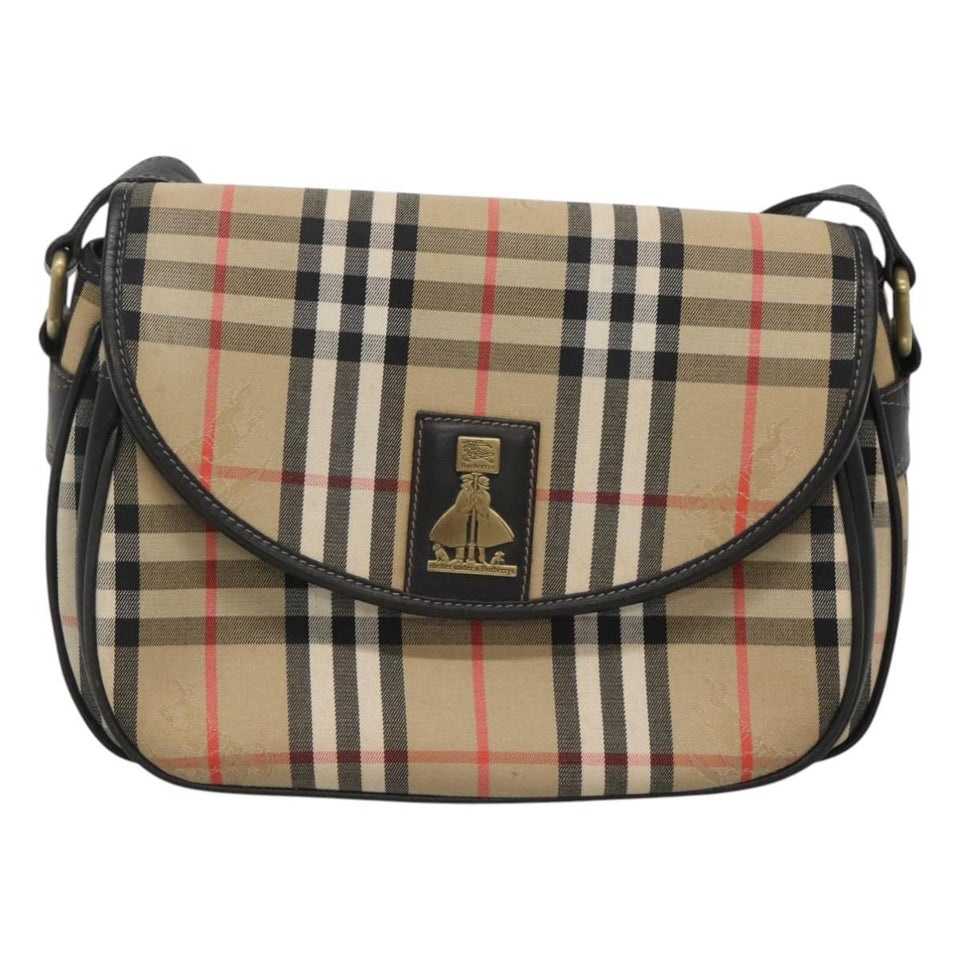 Burberry Nova Check Beige Canvas Shoulder Bag ( )