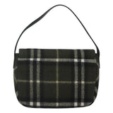 Burberry Nova Check Khaki Wool Shoulder Bag ( )