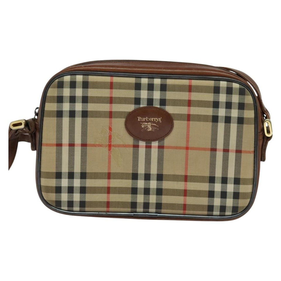 Burberry Nova Check Beige Canvas Shoulder Bag ( )