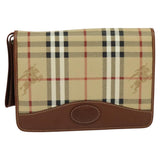 Burberry Nova Check Beige Canvas Clutch Bag ( )