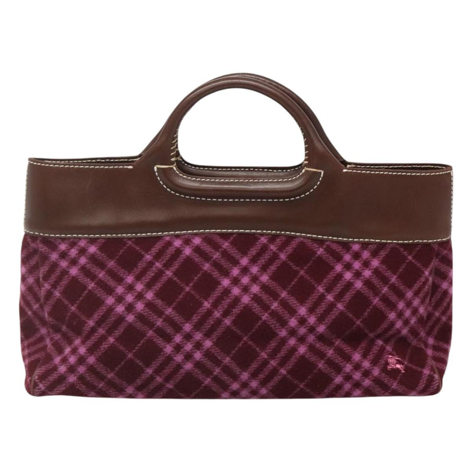 Burberry Nova Check Purple Wool Tote Bag ( )