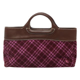 Burberry Nova Check Purple Wool Tote Bag ( )