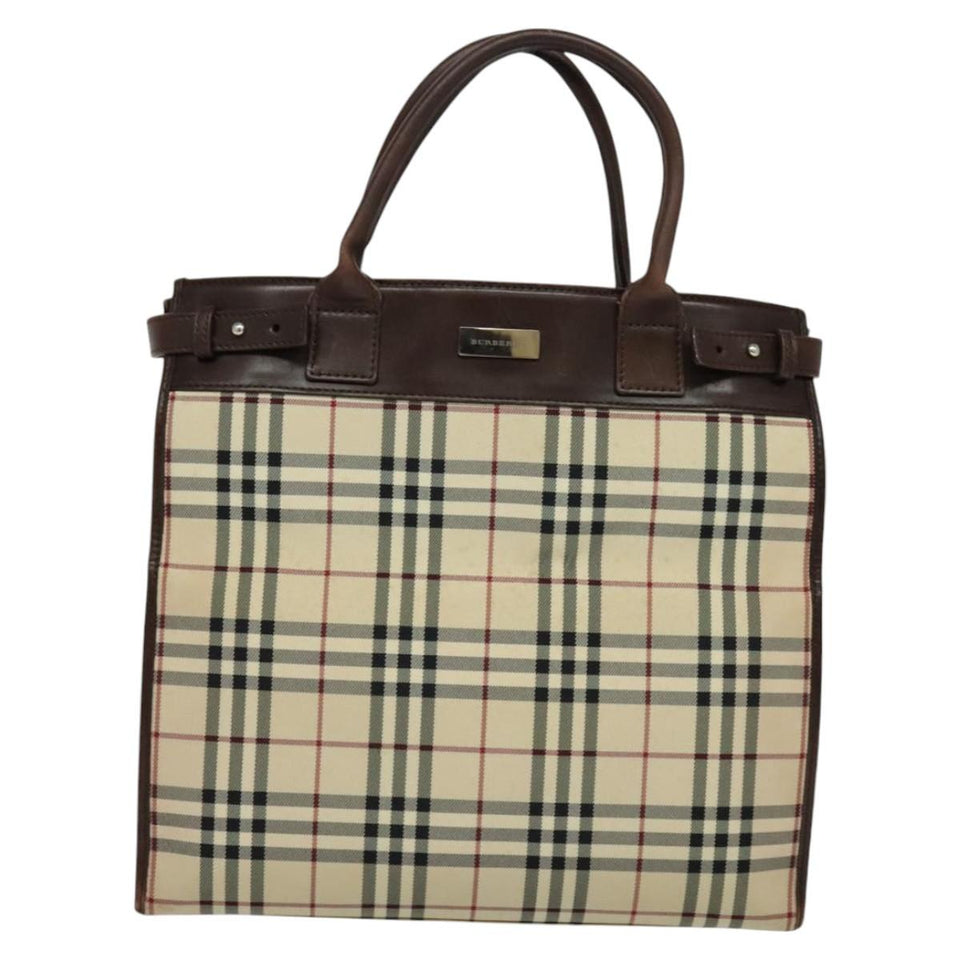 Burberry Nova Check Beige Canvas Handbag ( )