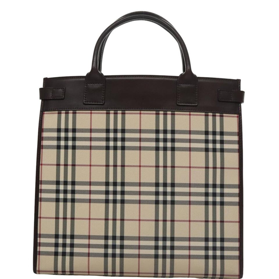 Burberry Nova Check Beige Canvas Handbag ( )