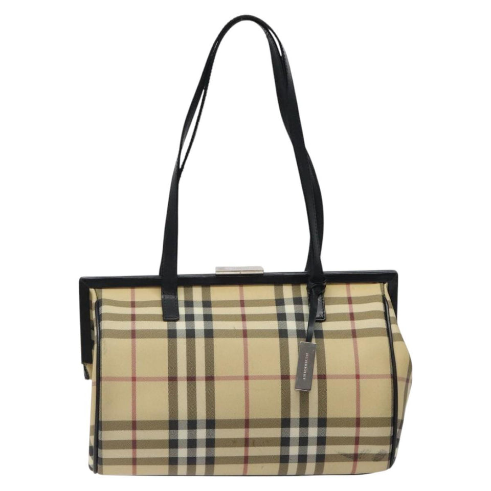 Burberry Nova Check Beige Canvas Shoulder Bag ( )
