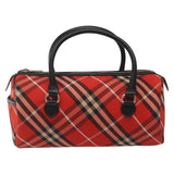Burberry Nova Check Red Synthetic Handbag ( )