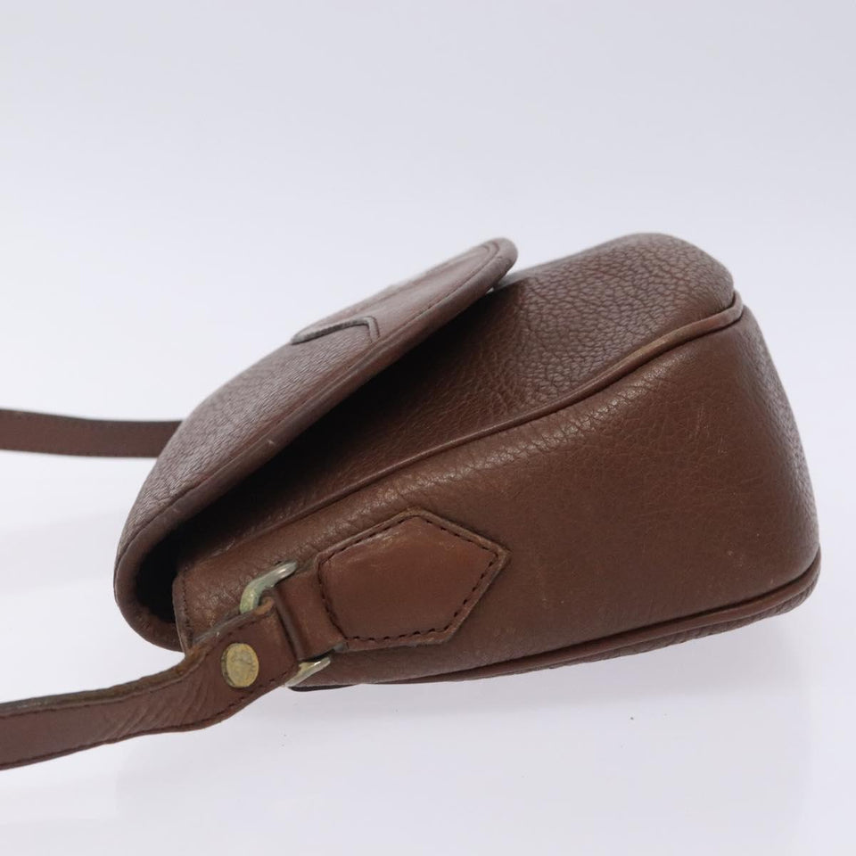 Burberry Brown,Gold Leather Shoulder Bag ( )