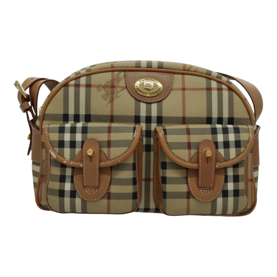 Burberry Nova Check Beige Canvas Shoulder Bag ( )