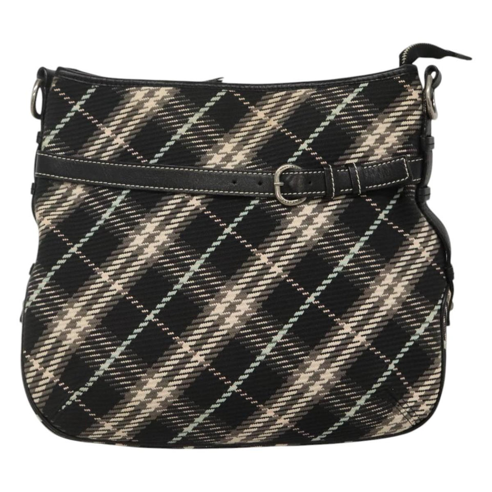 Burberry Nova Check Black Wool Shoulder Bag ( )