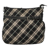 Burberry Nova Check Black Wool Shoulder Bag ( )