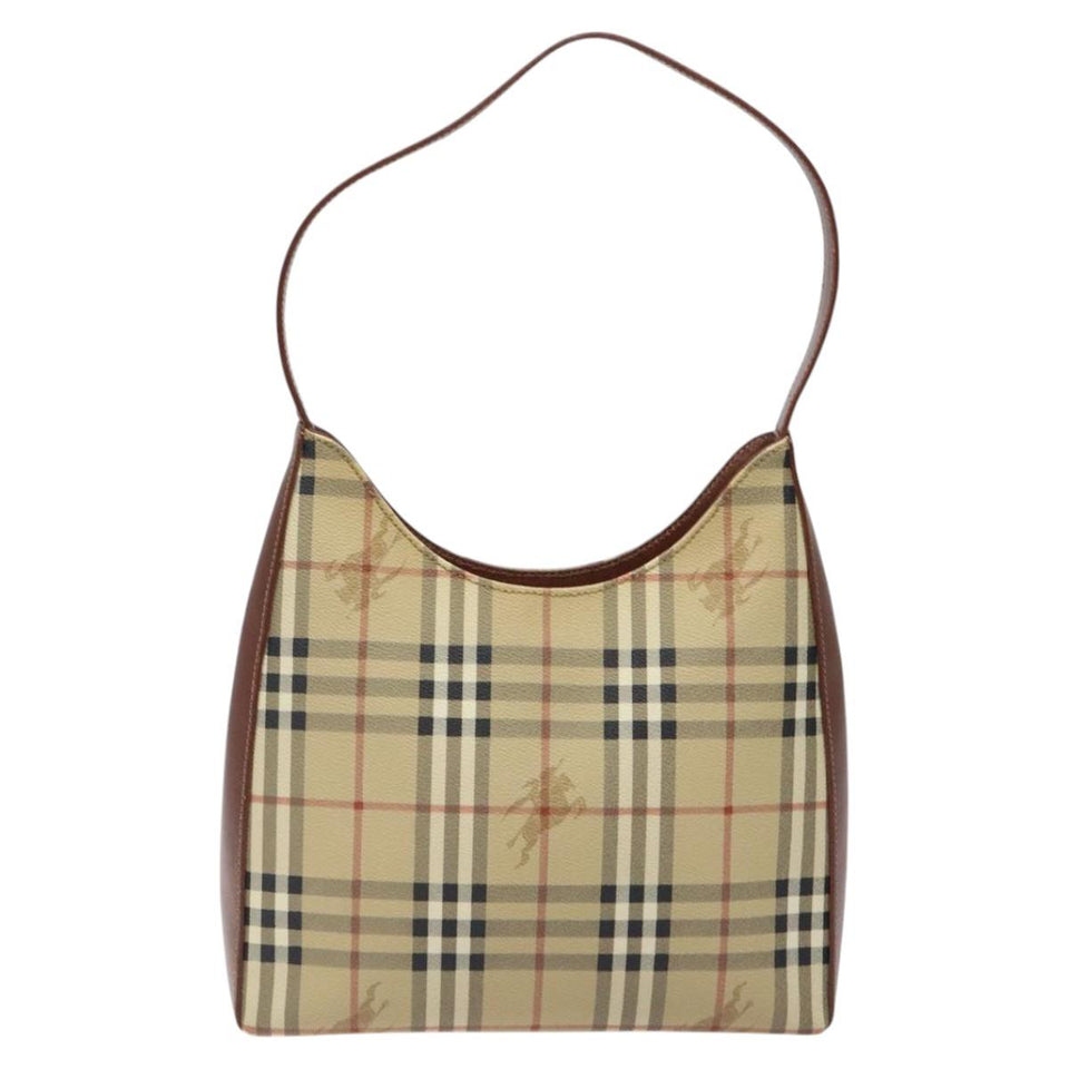 Burberry Haymarket Beige Canvas Shoulder Bag ( )