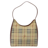 Burberry Haymarket Beige Canvas Shoulder Bag ( )