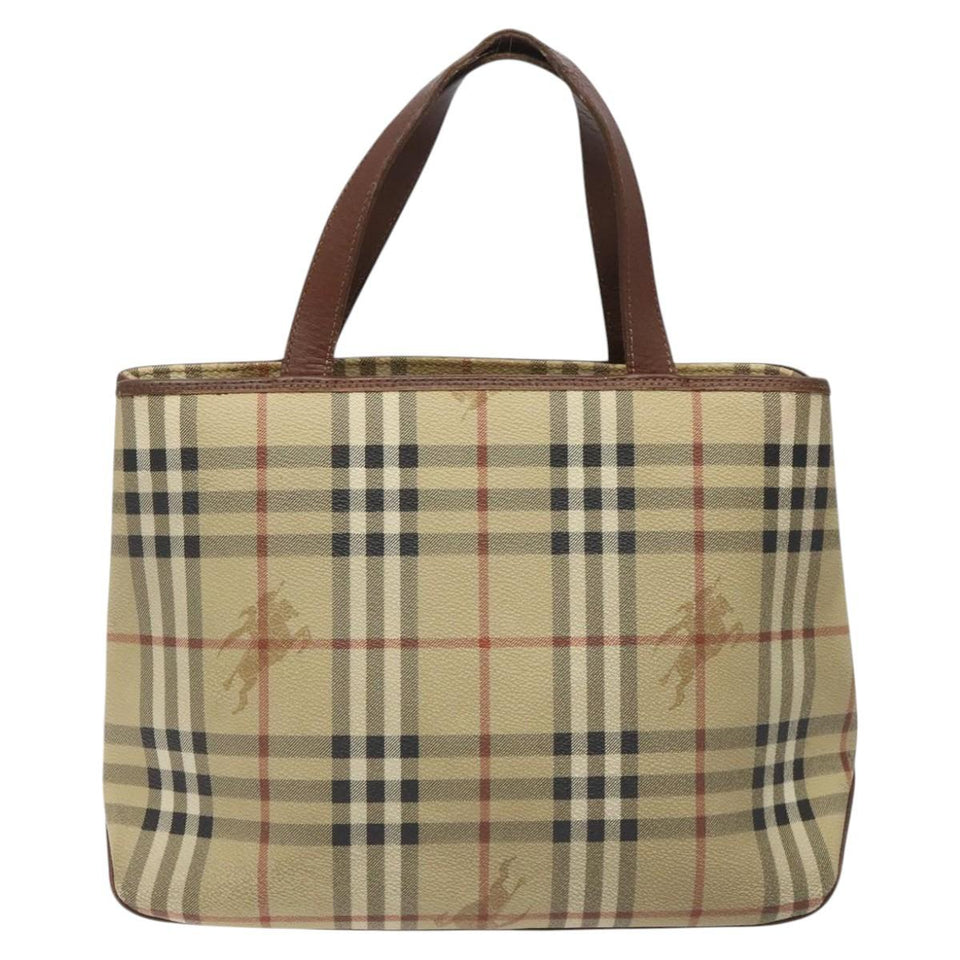 Burberry Haymarket Beige Canvas Handbag ( )