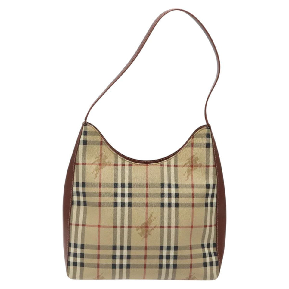 Burberry Haymarket Beige Canvas Shoulder Bag ( )