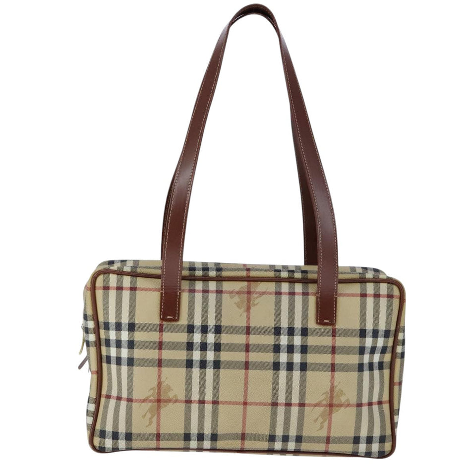 Burberry Nova Check Beige Canvas Handbag ( )